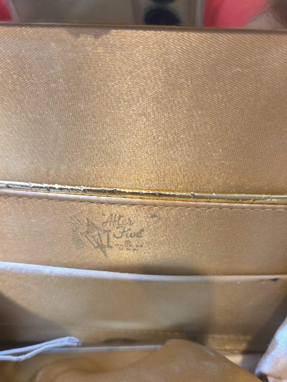 Vintage After Five Clutch W/ Coin Purse  50s 60s Gold Lining Chain Made In USA
